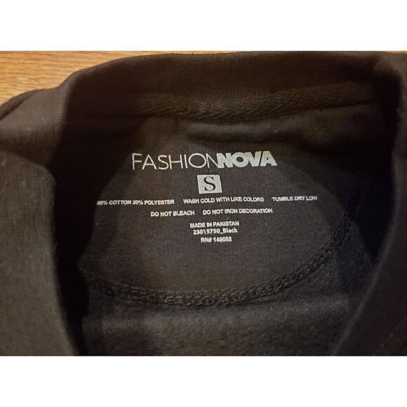 Fashion‎ Nova Vibin' & Thrivin' Crewneck Sweater Women's Size Small Black NWOT - Picture 3 of 5